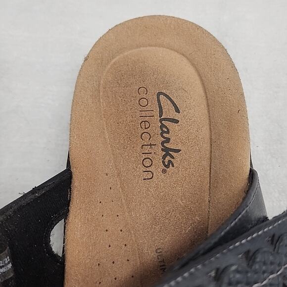 CLARKS COLLECTION LAURIEANN COVE BLACK LEATHER IMPORTED FROM MEXICO LADIES 9 GUC - Picture 3 of 16